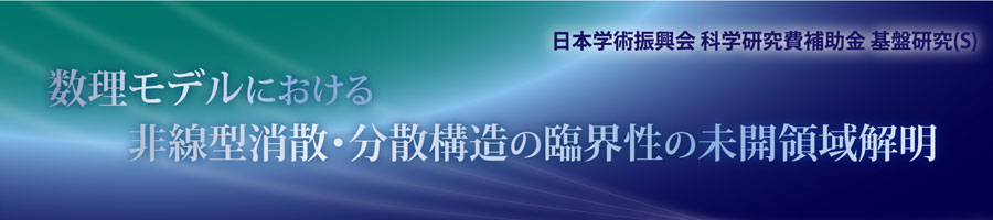 科学研究費補助金　基盤研究(Ｓ)「数理モデルにおける非線型消散・分散構造の